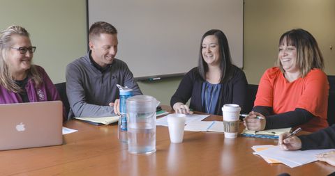 Kristina with co-workers